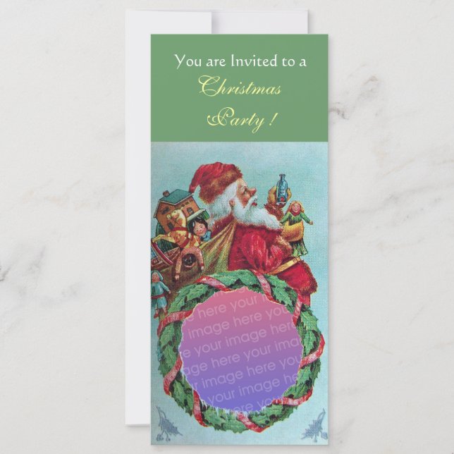 FUNNY,HUMOROUS SANTA VINTAGE Photo Template Gold (Front)