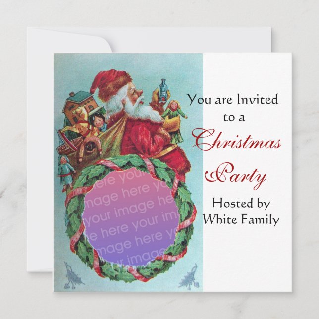 FUNNY,HUMOROUS SANTA VINTAGE Photo Template white (Front)