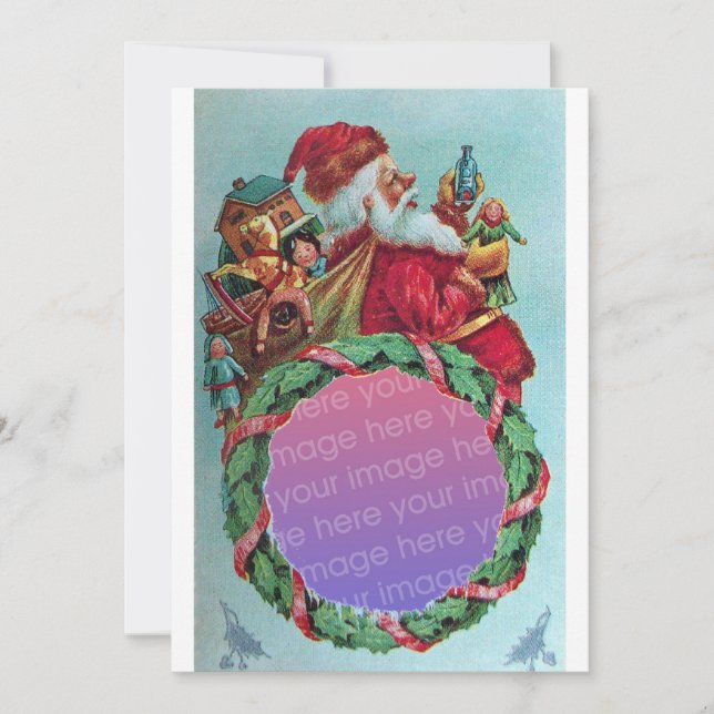 FUNNY,HUMOROUS SANTA VINTAGE Photo Template White (Front)