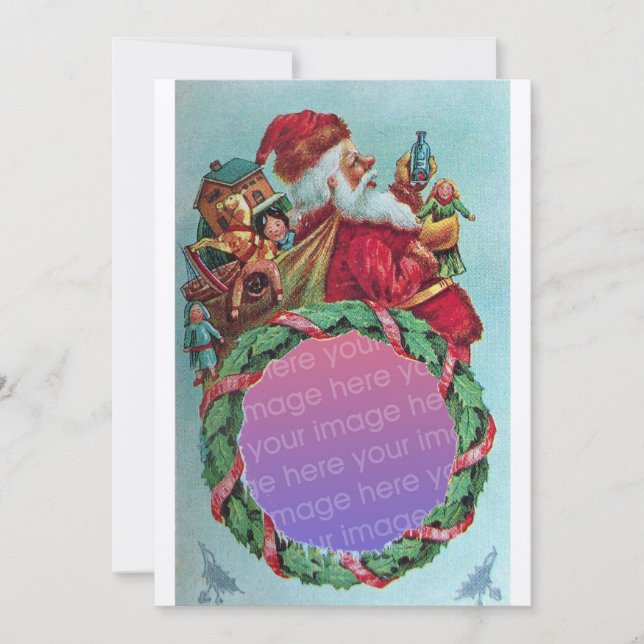 FUNNY,HUMOROUS SANTA VINTAGE Xmas Photo Template (Front)