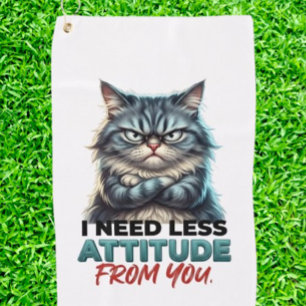 FUNNY HUMOUR CAT GOLF TOWEL