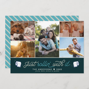 Funny Humour Covid  Toilet Paper Photo Collage Holiday Card
