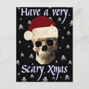 Funny Humour Gothic Skull Christmas Xmas Holiday Postcard