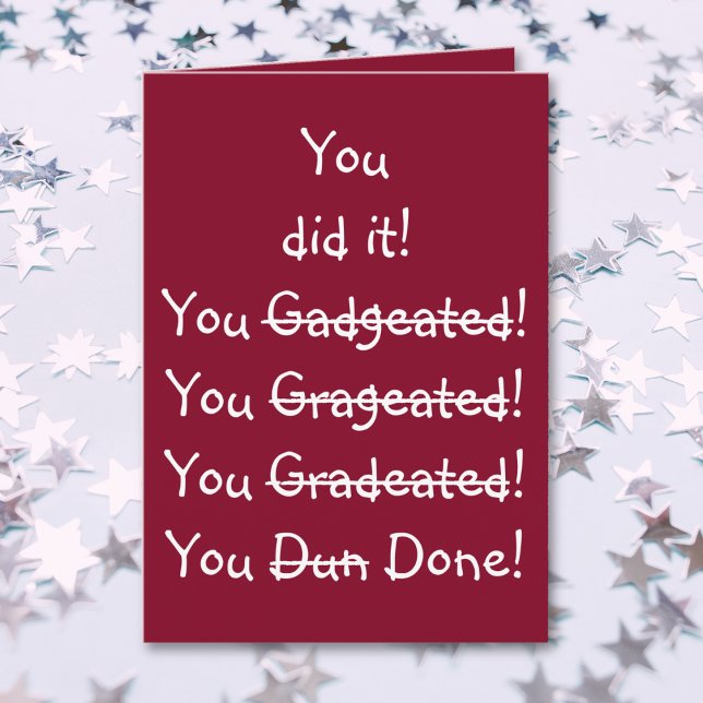 Funny Humour Misspelling Graduation Congratulation Card (Funny Humor Misspelling Graduation Congratulations Card)
