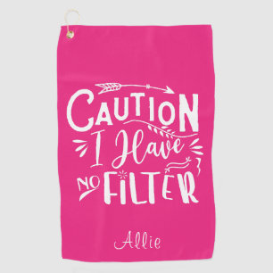 Funny Humour Pink and White Women's Golf Towel