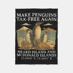 Funny Humour Sarcastic Penguin Make Penguin Tax-fr Fleece Blanket