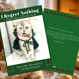 Funny Humour Saying Festive Pet Photo Cat Holiday Card