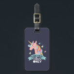 Funny Humour Unicorn Vibe Only Luggage Tag<br><div class="desc">Cute and funny unicorn design for those who love this majestic and magical unicorn. Decorated with star,  rainbow and glitter with funny quote Unicorn vibe only. If unicorn is your spirit animal,  this is perfect for you.Background colour can be customised to your desired colour.</div>