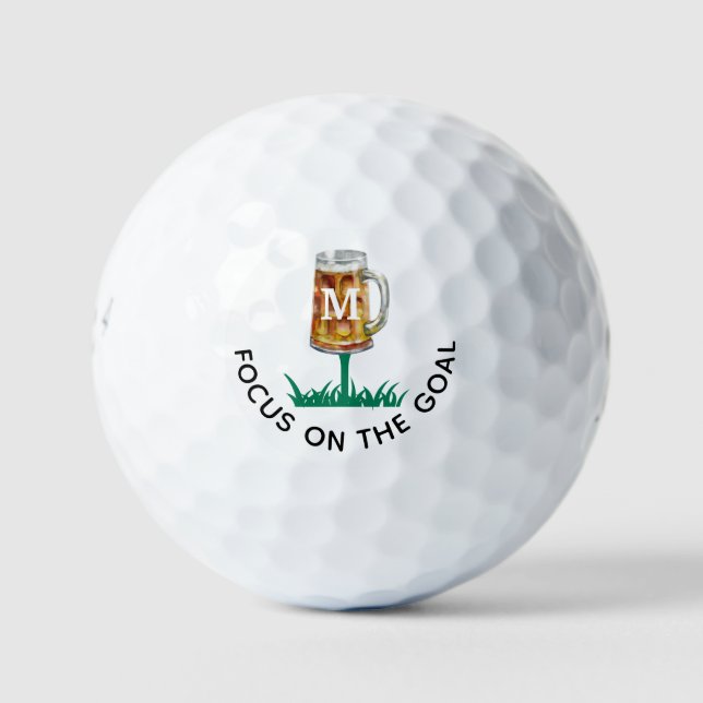 Funny Humourous 19th Tee Personalise Monogram Golf Balls (Front)