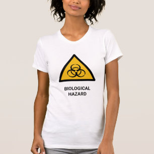Funny Humourous Biological Hazard ISO 7010 Warning T-Shirt