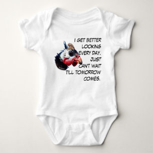 Funny humourous getting better looking text baby bodysuit