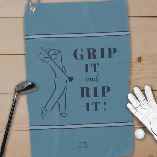 Funny Humourous Golf Grip Rip Mens Custom Pro Gree Golf Towel