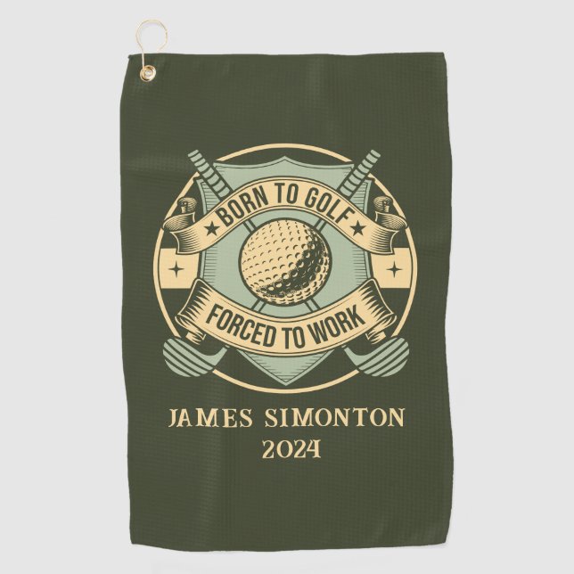 Funny Humourous Golf Quote Custom Vintage Towel (Front)