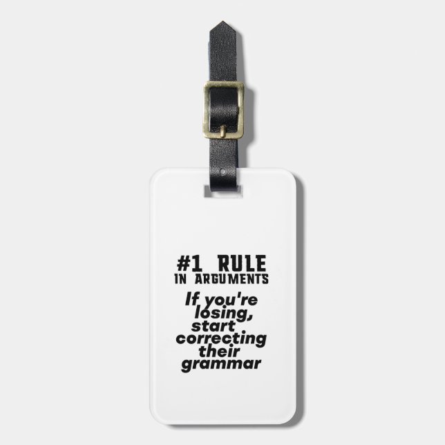 Funny Humourous Grammar Quote English Teacher Luggage Tag (Front Vertical)
