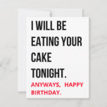 Funny Humourous Naughty Happy Birthday Card<br><div class="desc">Funny,  Dirty,  Naughty,  Happy Birthday Gift Ideas. This Happy Birthday Card with wishes or message can be perfect gift for him,  her,  husband,  wife,  men,  women,  boys,  girls,  boyfriend,  girlfriend,  fiancé,  fiancée,  spouse,  love</div>