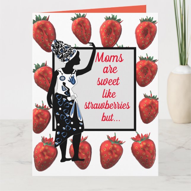 Funny, Humourous Strawberry, Lemon Mother's Day Card (Front)