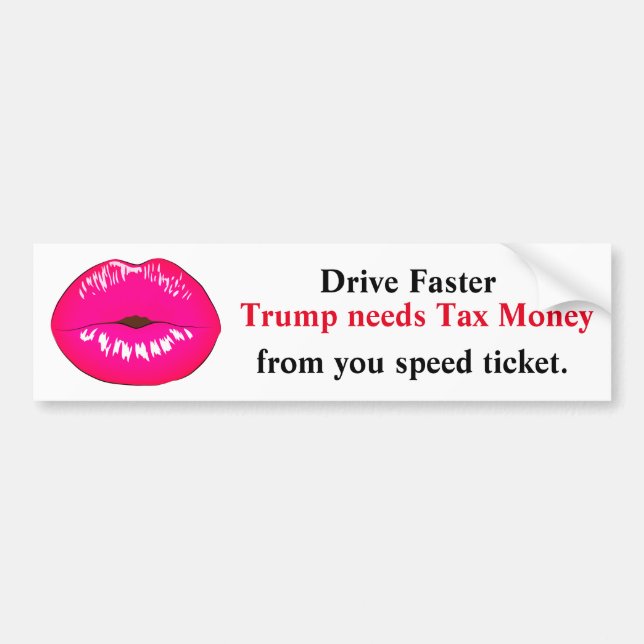 Funny Humourous Trump Joke Personalise Bumper Sticker (Front)