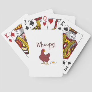 Funny Humourous Whoops Chicken Laying Fried Egg Playing Cards