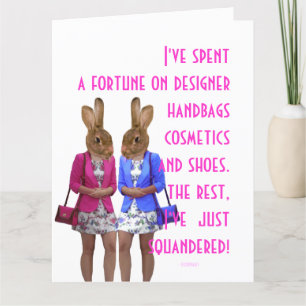 Funny humourous womens humour shopping quote card