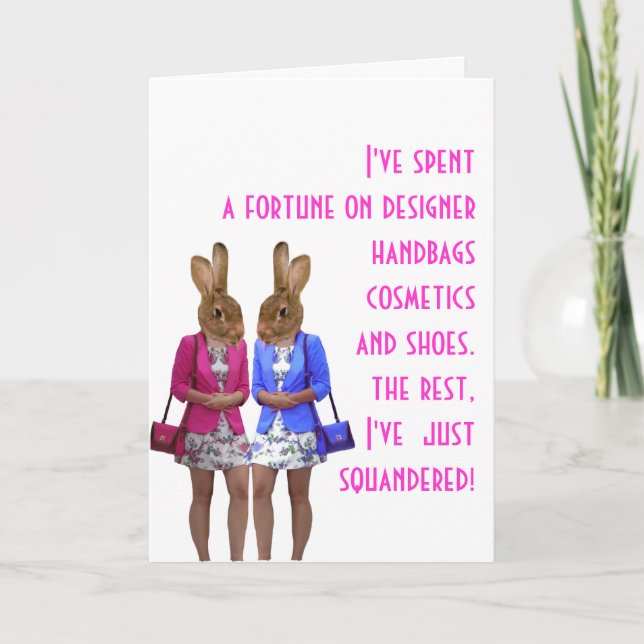 Funny humourous womens humour shopping quote card (Front)