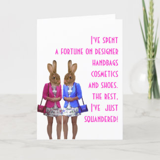 Funny humourous womens humour shopping quote card