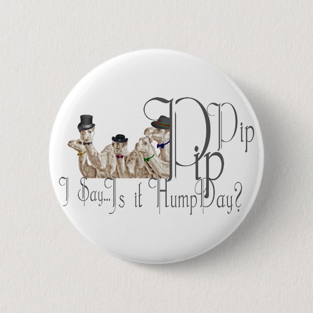 Funny Hump Day Camels  in Monocles 6 Cm Round Badge (Front)