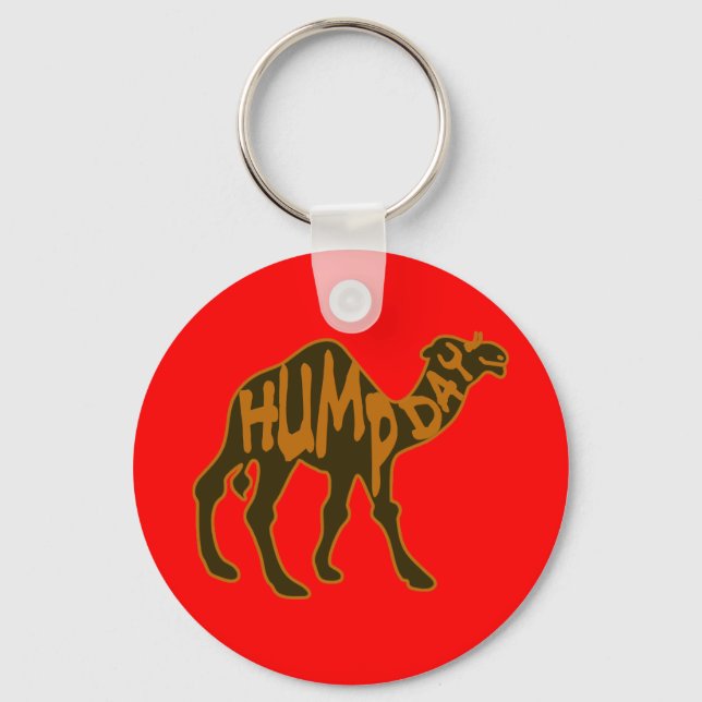 Funny Hump Day with Camel Key Ring (Front)