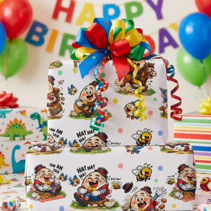 Funny Humpty Dumpty Cartoon Wrapping Paper