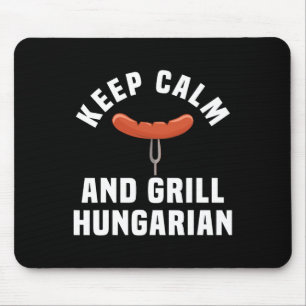 Funny Hungarian Sausage Bbq Party Humour Quote Hun Mouse Pad