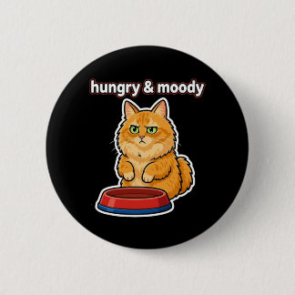 Funny Hungry and Moody Ginger Cat Meme 6 Cm Round Badge