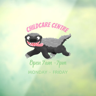 Funny hungry honey badger cartoon illustration