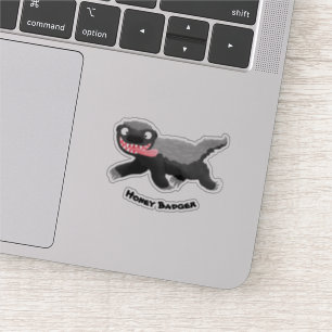 Funny hungry honey badger cartoon illustration