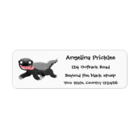Funny hungry honey badger cartoon illustration