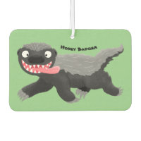 Funny hungry honey badger cartoon illustration 