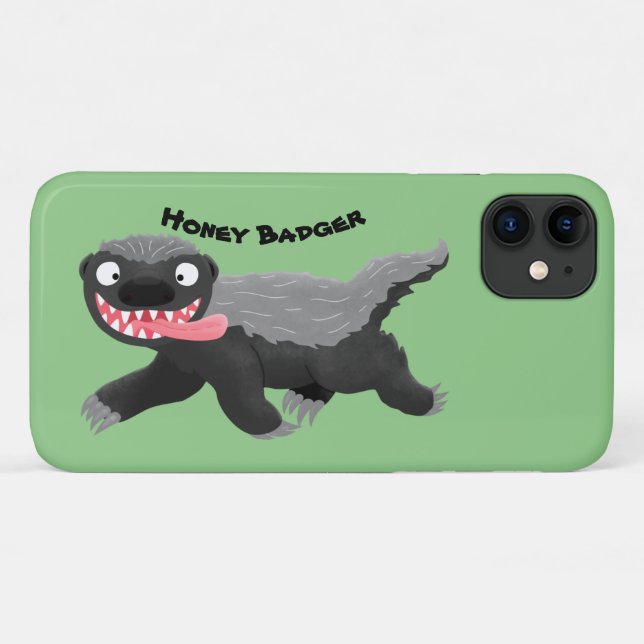Funny hungry honey badger cartoon illustration Case-Mate iPhone case (Back (Horizontal))