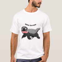 Funny hungry honey badger cartoon illustration