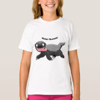 Funny hungry honey badger cartoon illustration