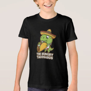  Funny Hungry Tacosaurus T-Rex Dinosaur Eating   Tri-Blend Shirt