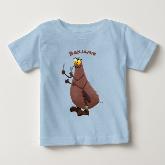 Funny hungry ugly flea cartoon baby T-Shirt (Front)