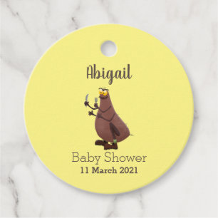 Funny hungry ugly flea cartoon favour tags
