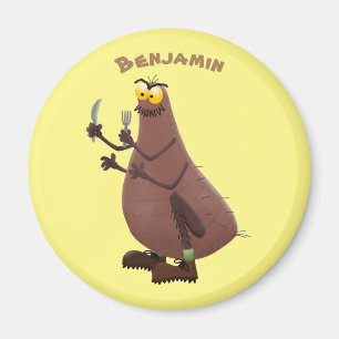 Funny hungry ugly flea cartoon magnet