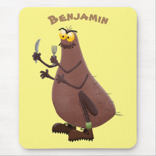Funny hungry ugly flea cartoon mouse pad