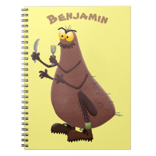Funny hungry ugly flea cartoon notebook