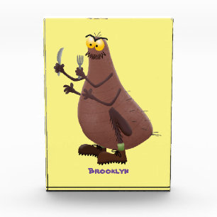 Funny hungry ugly flea cartoon photo block