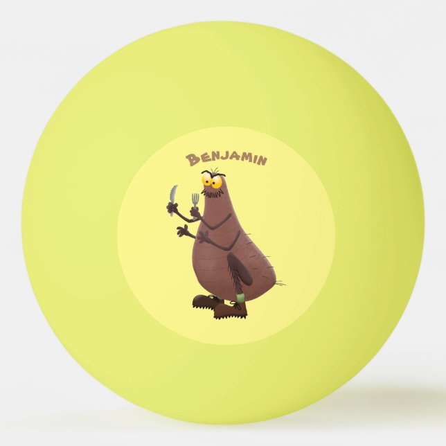 Funny hungry ugly flea cartoon ping pong ball (Front)
