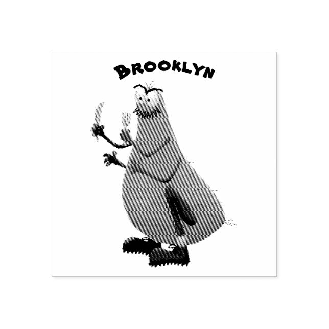 Funny hungry ugly flea cartoon rubber stamp (Imprint)