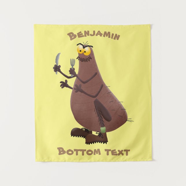 Funny hungry ugly flea cartoon tapestry (Front)