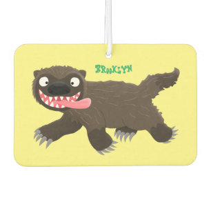 Funny hungry wolverine animal cartoon  car air freshener