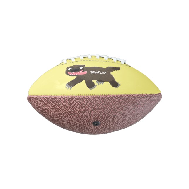 Funny hungry wolverine animal cartoon football (Rotated 270)