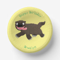 Funny hungry wolverine animal cartoon